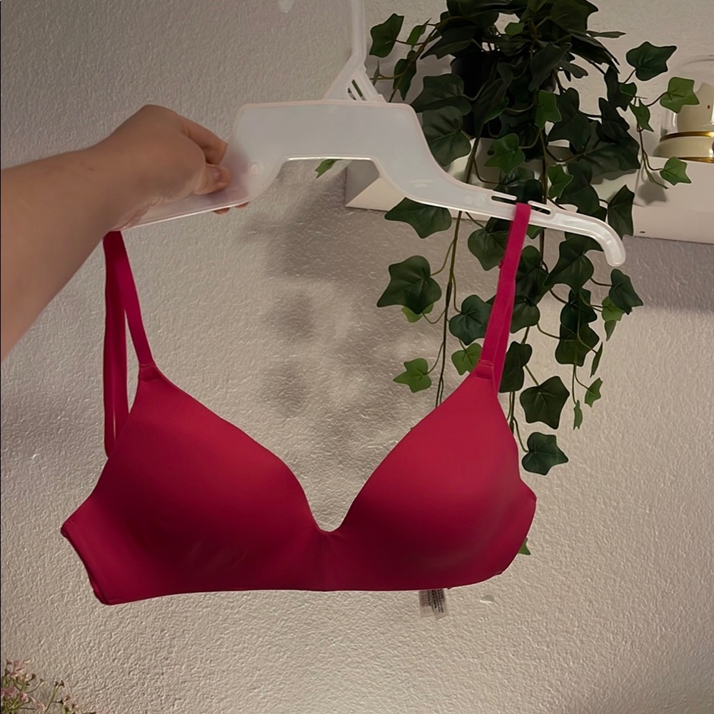 PINK Victoria's Secret Pink Wear Everywhere Wireless Push Up Bra in Hot Pink